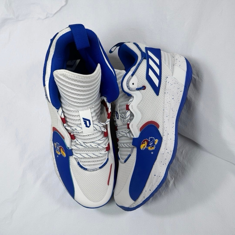 adidas Dame 7 EXTPLY Kansas Jayhawks Player Exclusive Basketball Shoes Size 16 - Picture 2 of 16